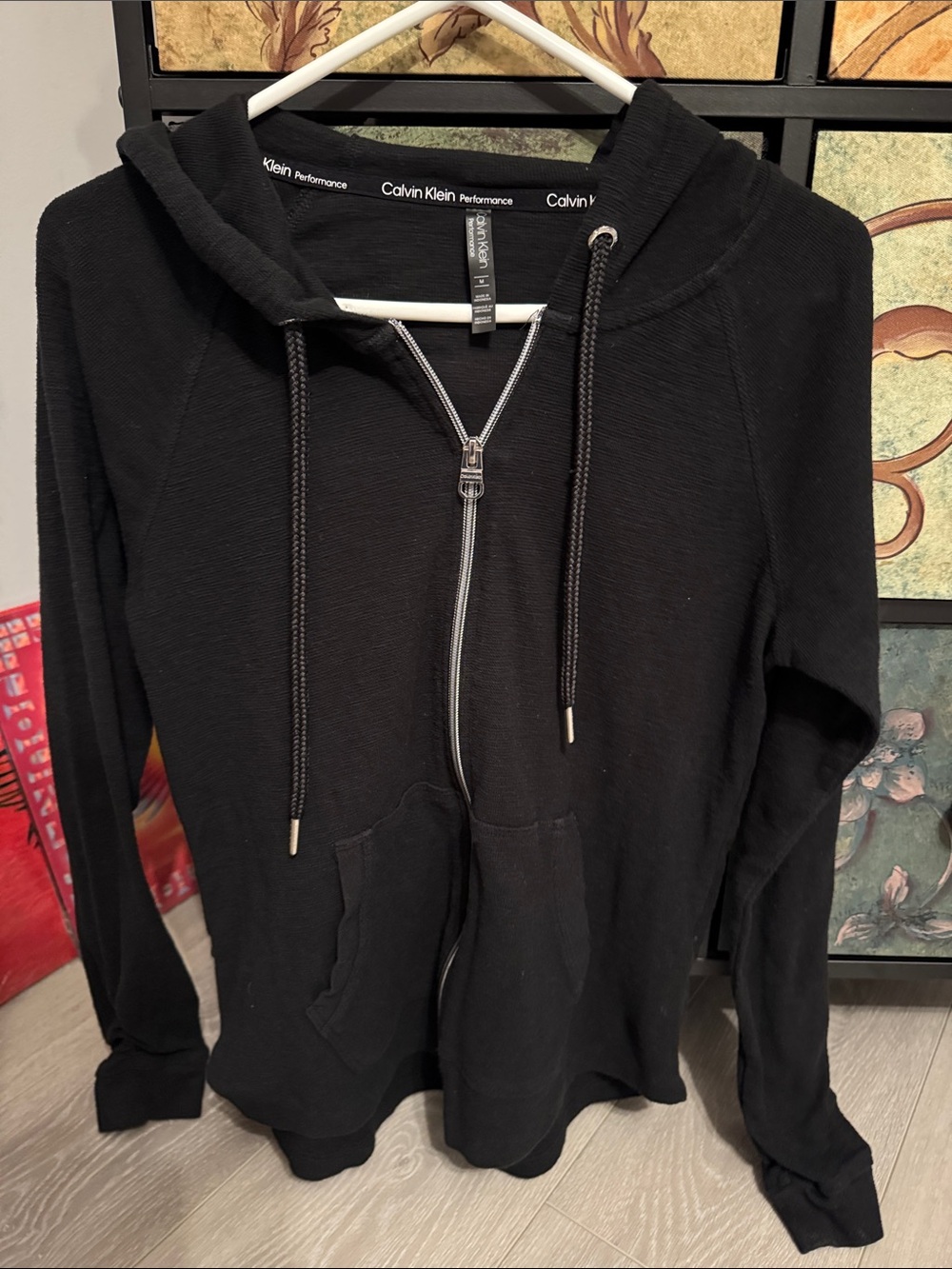Calvin Klein Women’s Black Zip-Up Hoodie Sweater
